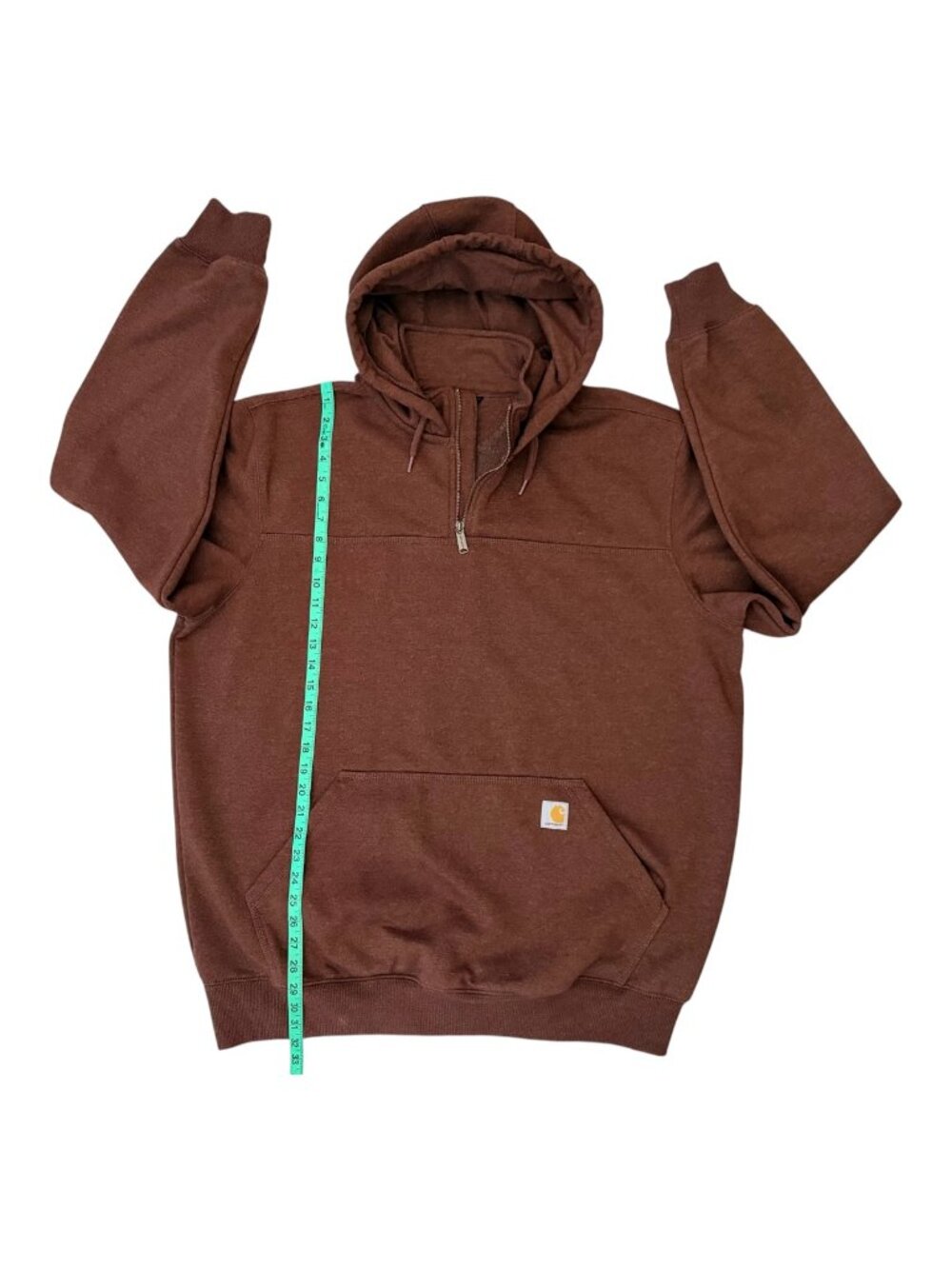 Carhartt Rain Defender Loose Fit 1/4-Zip Hoodie Brown XL Tall XLT Workwear - Picture 5 of 8